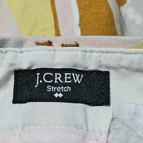 J Crew Shorts Abstract Womens Size 6 Yellow Pink Abstract Print Summer Side Zip - Picture 4 of 5